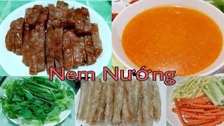 NEM NƯỚNG - cách làm Nem Nướng ăn là ghiền rất đơn giản|How to make grilled spring rolls