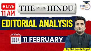 Hindu Editorial Analysis Today | The Hindu Analysis 11 Feb 2025 By Siddhart Sir || StudyIQ