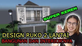 Design Bangunan dan Interior Ruko 2 lantai dengan 2 pintu Harmonika Minimalis dan Keren