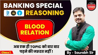 ALL BANK EXAM | REASONING FOR BANKING EXAMS | BLOOD RELATION #1 | KEY CONCEPTS & SOLVED EXAMPLES
