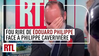 Fou rire de Édouard Philippe face à Philippe Caverivière