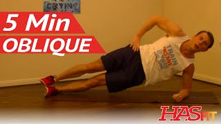 5 Minute Oblique Workout - Loose Love Handles Workouts - HASfit Love Handles Exercises for Obliques