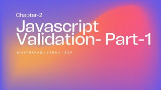 javascript validation intro - part 1