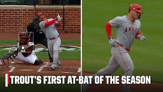 Mike Trout's FIRST AT-BAT of the season is a home run 😱 | ESPN MLB