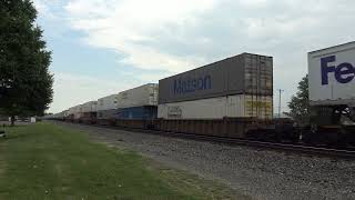 NS 21G with a long string of trailers and containers in Wauseon, OH