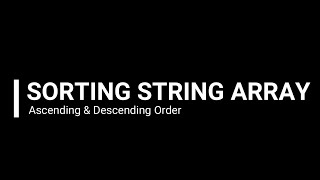 How to Sort String Array in Java?