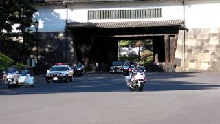 歓迎行事に向かうブータン国王夫妻車列 Bhutan king's motorcade visiting Tokyo