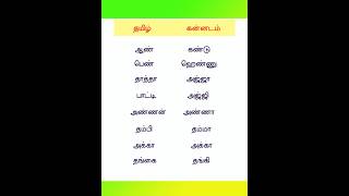 Learning Tamil to Kannada | Tamil VS Kannada Words |கன்னடம் பேசுவது எப்படி?#shorts  #shortsfeed