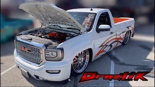 Bagged GMC Sierra On Intro Billets And Crazy Graphics! October Truck Madness  Pt. 2