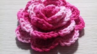 Flor de Crochê enrolada Fácil