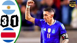 Argentina vs Costa Rica 3-1 | Di Maria Freekick | Highlights & All Goal 2024 HD