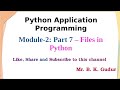 Files in Python - Module 2 (Part 7)
