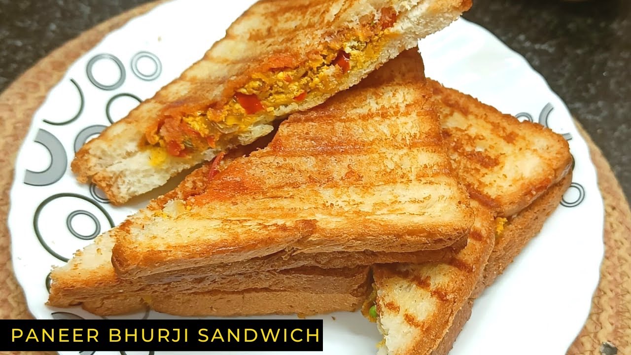 Paneer Bhuji Sandwich Recipe | पनीर सेन्डविच | How To Make Grilled ...