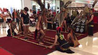 Bamboo dance in Kota Kinabalu Sabah Borneo Malaysia byMurutto group  \u0026guest@Imago shopping mall