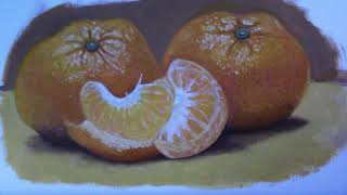 oil painting study of oranges
