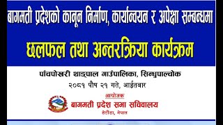 बागमती प्रदेशको कानून निर्माण, कार्यान्वयन र अपेक्षा सम्बन्धमा छलफल तथा अन्तरक्रिया कार्यक्रम