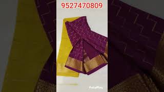 9527470809 Exclusive #pure crepe brocade mysore #silk #saree  Body allover mango gold zari motif❤️👍