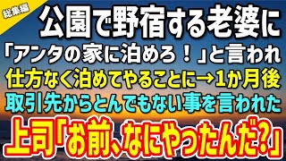 【感動する話】公園で野宿しようとしている老婆に「アンタの家に泊めろ」と言われ仕方なく泊めてやった→1か月後、取引先からとんでもない事を言われる羽目に…上司「お前、なにやったんだ…」【泣ける話】