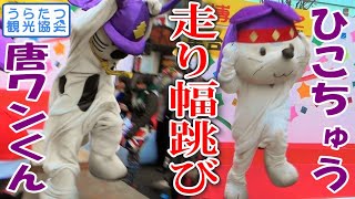 唐ワンくん vs ひこちゅう！走り幅跳び対決【ゆるキャラ大集合 in唐津2012】