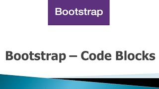 Bootstrap 3 Tutorials - #18 Code Blocks