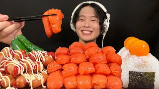 ASMR Plenty of cod roe, sausages, and rice balls‼️【eating sound/mukbang】