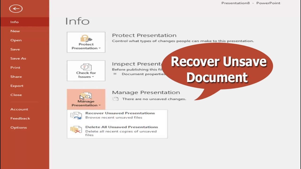 How To Recover Unsave Document In Microsoft PowerPoint 2017 - YouTube