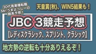 11/3(火)競馬予想！ JBC レディスクラシック　スプリント　クラシック　軸馬　30代　異業種転職　サラリーマン　WIN5