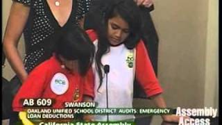 Oakland Students Testify at State Capitol in Support of Swanson's School Recovery Bill