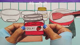 [👑paper play👑] Membuat Selai Stroberi 🍓 | Makeing Strawberry Jam #drawing #paperdiy #satisfying