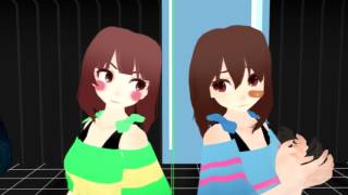 Mmd Undertale Chara Being Cute Weird - frisk and chara undertale models roblox
