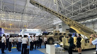 UAV drone launcher showing on Chinese exhibition