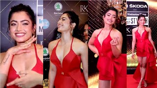 Rashmika Mandanna Hotness  In Red Dress At HT Most Stylish Awards 2022 TEJA VLOGS MASTI