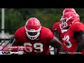 georgia bulldogs football offensive line fall practice