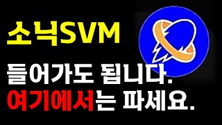 [소닉SVM 분석] 🔔 들어가셔도 됩니다. \