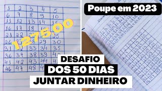 Desafio 50 dias/ COMO JUNTA 1.275,00 REAIS EM 50 DIAS