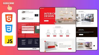 Responsive Interior Design Website Using HTML , CSS & JavaScript With Free Source Code