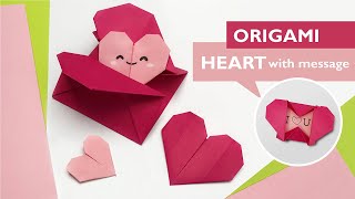 Easy Origami HEART BOX with message