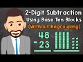 Subtracting 2-Digit Numbers Using Base 10 Blocks Without Regrouping | Elementary Math with Mr. J