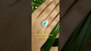 18k white gold natural paraiba tourmaline with diamond