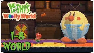 Yoshi's Woolly World 100% Walkthrough World 1-8 Burt the Bashful's Castle