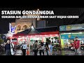 Suasana Seru Jalan-Jalan Malam Saat Hujan Gerimis  Di Stasiun Gondangdia Jakarta | Night walk