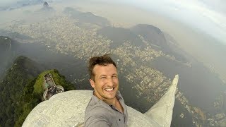 See how Lee Thompson climbed to the top of Christ the Redeemer in Rio to take a selfie!