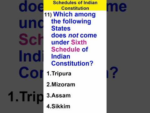 Sixth Schedule Of The Indian Constitution MCQ With Explanation In ...