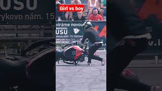 Attitude status in girl vs boys bike stunts and girls 😅🤣😂 years old 🗝️ #youtubeshorts #ytshorts