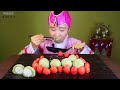 구정특집 떡시리즈 승검초 단자 먹방 年糕吃播モッパンasmr korea vegetarian traditional tteok mukbang