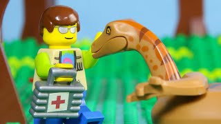 LEGO Jurassic World Park Ranger School 2 STOP MOTION | LEGO Gallimimus Is Attacked! | Billy Bricks