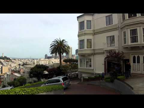 Steep drive down Lombard Street, San Francisco, California Steep drive down Lombard Street, San Francisco, California