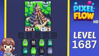 Pixel Flow Level 1687 Solution Walkthrough