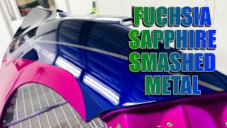 Fuchsia and Sapphire Blue Candy ColorZ Over Gunmetal \u0026 Smashed Metal