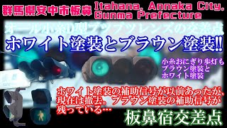 【信号機】群馬県安中市板鼻 オール小糸D型ブツブツレンズの交差点 ホワイト塗装とブラウン塗装!!